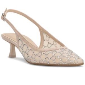 a new day Beige and Silver Slingback Heels